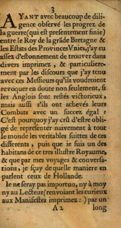 Relation fidelle de ce qui s'est passé pendant la guerre des Anglais et des Hollandois
