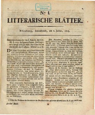 Literarische Blätter. 3. 1803