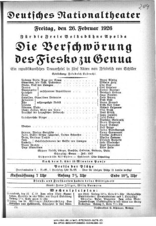 Die Verschwörung des Fiesko zu Genua