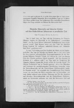 Dänischer Unterricht und dänische Schüler auf dem Haderslebener Johanneum in preußischer Zeit