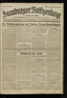 Hamburger Volkszeitung : kommunistische Tageszeitung für Hamburg und Umgebung