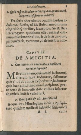 Caput II. De Amicitia.