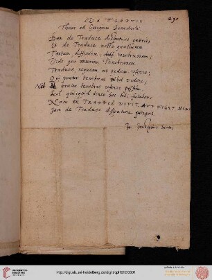 John Johnston, De traduce carmen