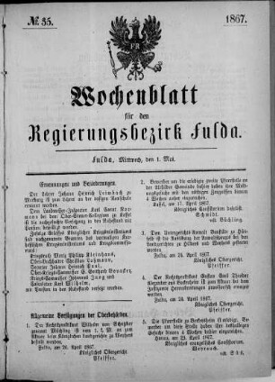 Nr. 35, Ausgabe vom 1. Mai 1867