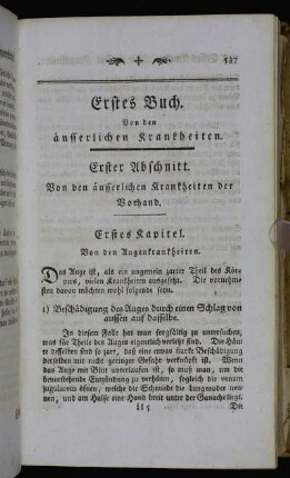 Erstes Kapitel. Von den Augenkrankheiten.