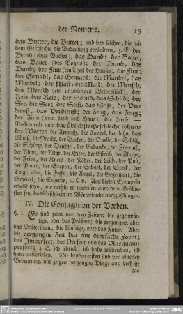IV. Die Conjugation der Verben
