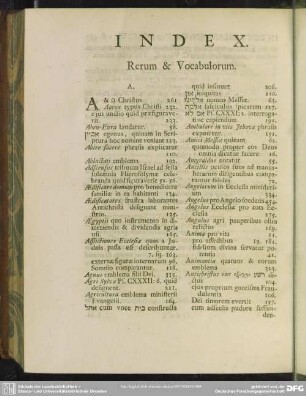 Index Rerum & Vocabulorum
