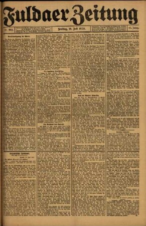 Ausgabe vom Freitag, den 16. Juli 1920.