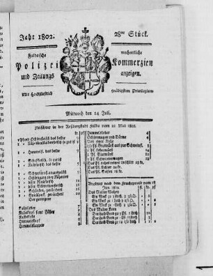 28tes Stück, Ausgabe vom 14. Juli 1802