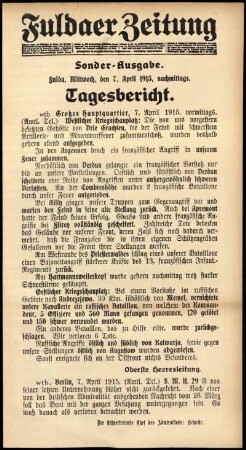 Ausgabe vom Mittwoch, den 07. April 1915.