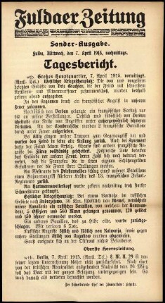 Ausgabe vom Mittwoch, den 07. April 1915.