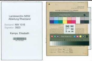 Entnazifizierung Elisabeth Kamps , geb. 01.01.1904 ()