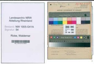 Entnazifizierung Waldemar Ricke , geb. 09.01.1922 (Polizist)