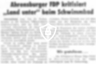 Ahrensburger FDP kritisiert "Land unter" beim Schwimmbad