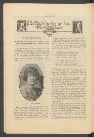 Teatro municipal : Arte nativo - Recitales de canto y música - Conversando con la señora Ana S. de Cabrera