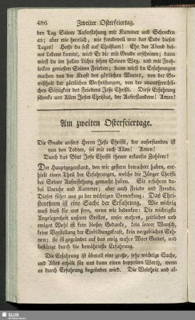 Am zweiten Osterfeiertage