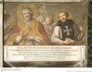 Der heilige Papst Zosimus und der heilige Famianus