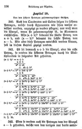 10. Von den höheren Potenzen zusammengesetzter Größen.