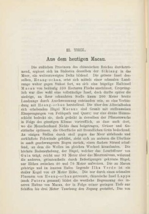 III. Theil. Aus dem heutigen Macau