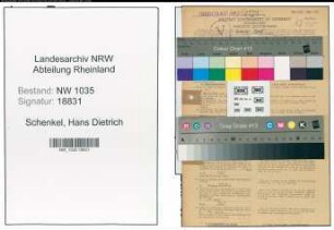 Entnazifizierung Hans Dietrich Schenkel , geb. 02.05.1910 (Elektroingenieur)