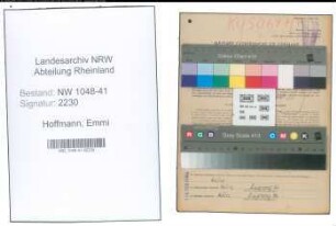 Entnazifizierung Emmi Hoffmann , geb. 02.11.1900 ()