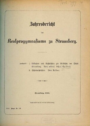 Jahresbericht ... des Realprogymnasiums zu Strausberg. 1889/90
