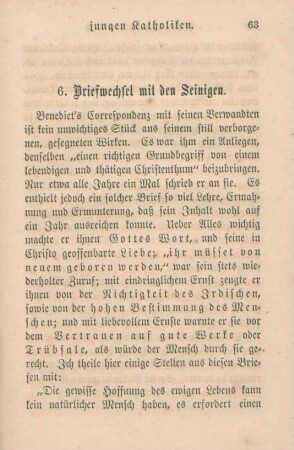 6. Briefwechsel mit den Seinigen