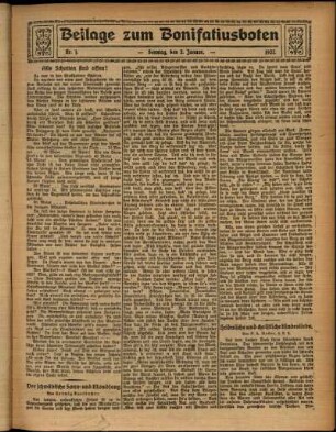 Zweite Ausgabe vom Sonntag, den 02. Januar 1927.