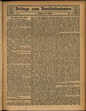 Zweite Ausgabe vom Sonntag, den 02. Januar 1927.