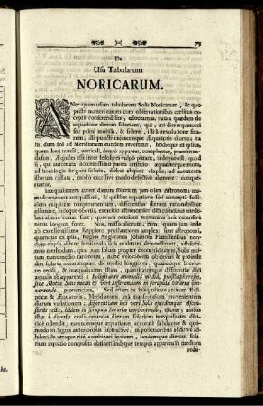 De Usu Tabularum Noricarum.
