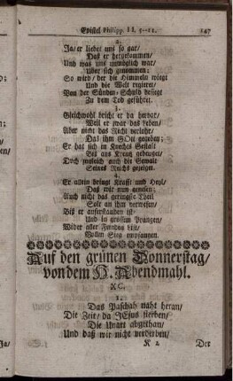 Auf den grünen Donnerstag/ von dem H. Abendmahl.