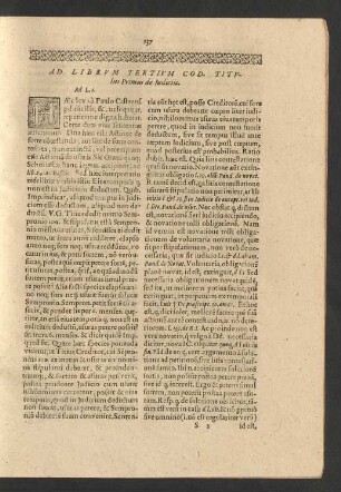 Ad Librum Tertium Cod. Titulus Primus de Iudiciis.