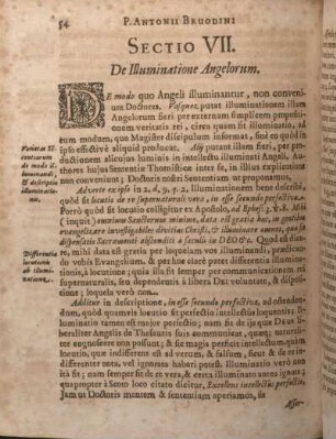 Sectio VII. De Illuminatione Angelorum.