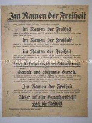 Konservatives Propagandaflugblatt gegen den Spartakus-Bund