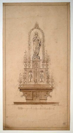 Entwurfszeichnung für einen Altar, Marien-Altar