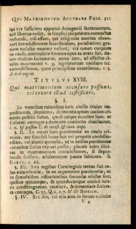 Titulus XVIII. Qui matrimonium accusare possunt, vel contra illud testificari.