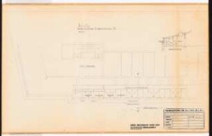 Reichsluftfahrtministerium, Berlin: Brause- und Umkleideräume V1: Grundriss, Schnitt 1:100