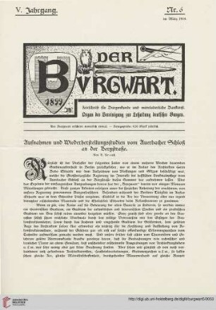 5: Aufnahmen und Wiederherstellungsstudien vom Auerbacher Schloß an der Bergstraße