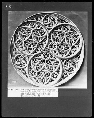 Gipsabguss einer Maßwerkrosette, Holz?, 1450/1520