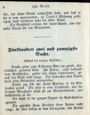 Fünfhundert zwei und zwanzigste Nacht