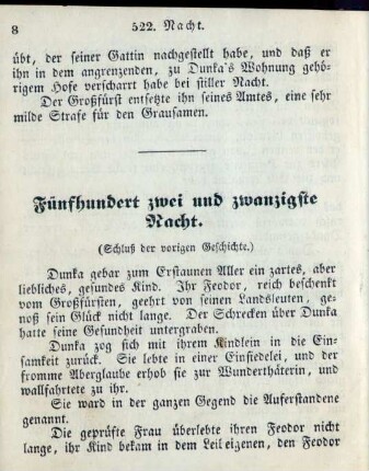 Fünfhundert zwei und zwanzigste Nacht