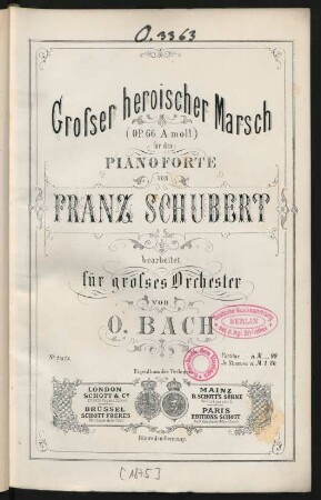 Grosser heroischer Marsch (op. 66, a-Moll) für das Pianoforte