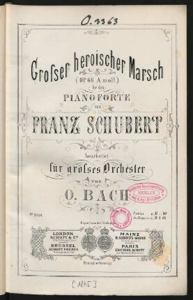 Grosser heroischer Marsch (op. 66, a-Moll) für das Pianoforte
