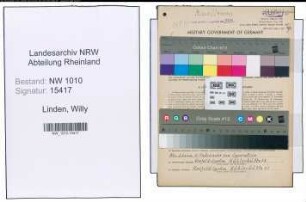 Entnazifizierung Willy Linden , geb. 02.05.1903 (Kellner)