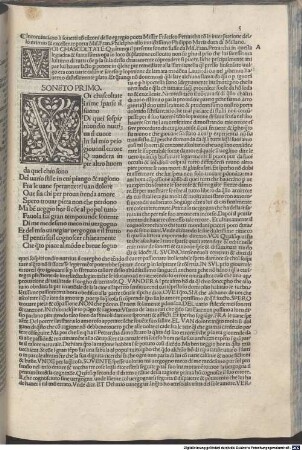Trionfi : mit Kommentar und Widmungsvorrede an Borso d'Este von Bernardo da Siena und Vita Petrarcas von Antonio da Tempo. [1-2], [2]. Canzoniere
