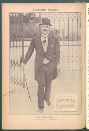Señor Ventura Calvo, subintendente de Belgrano - [Retrato] : Transeúntes conocidos