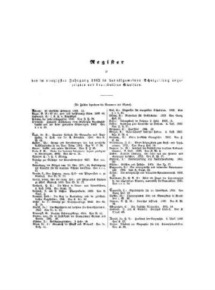 Register zu den im vierzigsten Jahrgang 1863 in der allgemeinen Schulzeitung angezeigten und beurtheilten Schriften