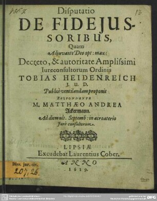 Disputatio de fideiussoribus