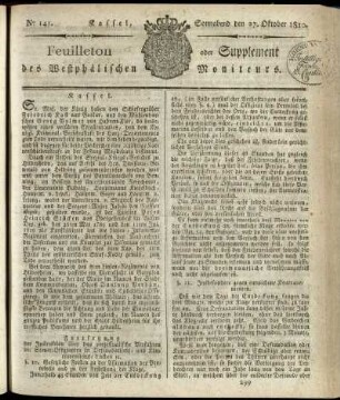 No. 141, Sonnabend den 27. Oktober 1810