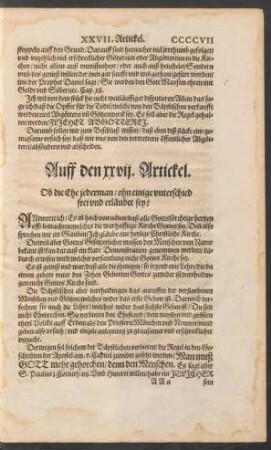 Auff den xxvii. Artickel.
